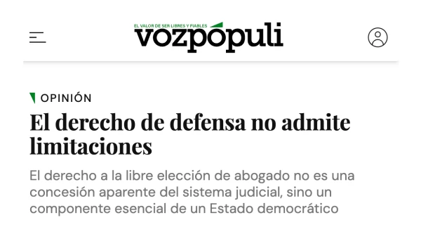 El derecho de defensa no admite limitaciones